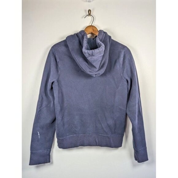 Y2K Hollister Hoodie Jacket Size Medium Heavy Spell Out Waffle Distressed Grunge - Picture 2 of 9